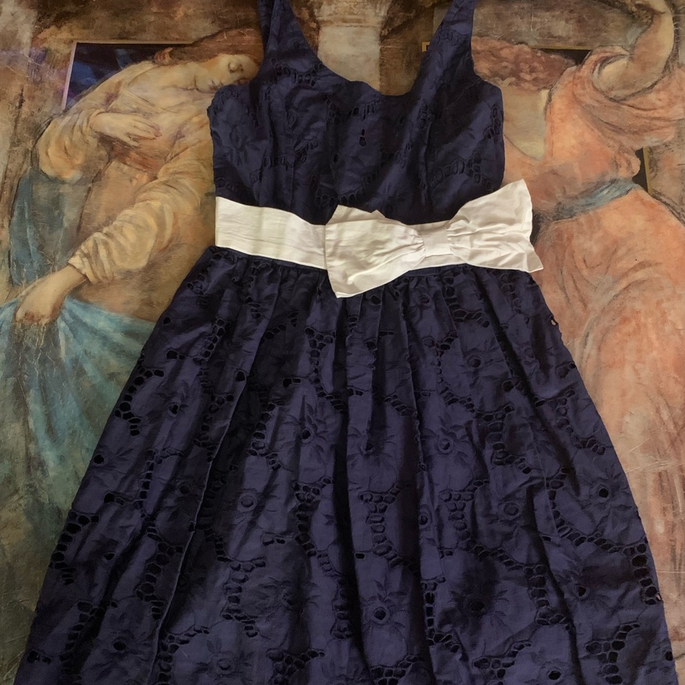 Delia*s XS navy blue and‎ white dress